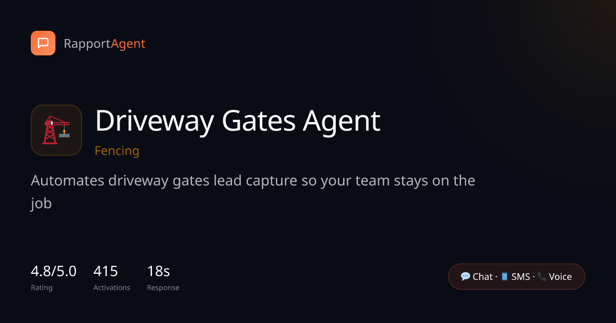 Live Chat Agents for Driveway Gates Companies | RapportAgent
