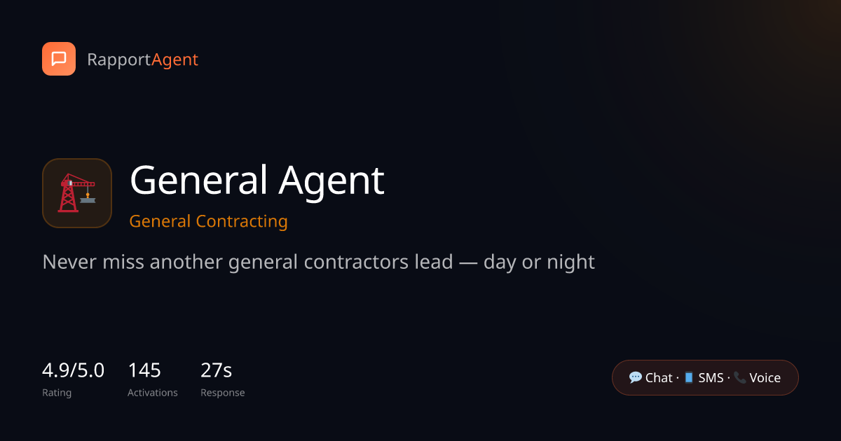 Live Chat Agents for General Contractors Companies | RapportAgent