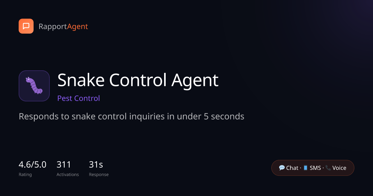 Live Chat Agents for Snake Control Companies | RapportAgent